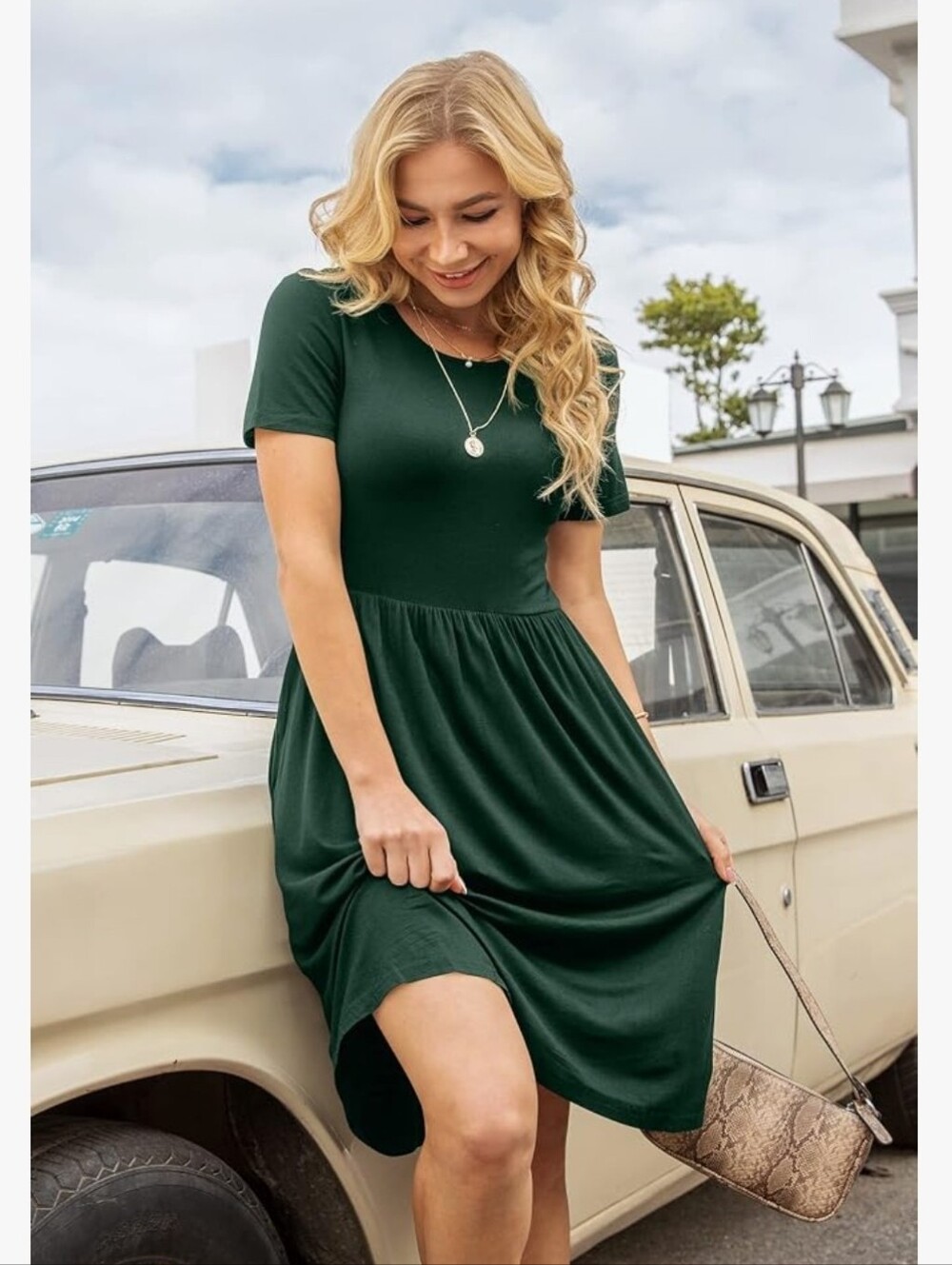DB Moon 4X Green Casual Stretchy Cute Dress 2057-M